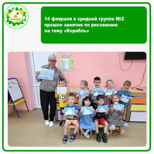14 февраля в средней группе №2 прошло занятие по рисованию на тему «Корабль» 14 февраля в средней группе №2 прошло занятие по рисованию на тему «Корабль».
